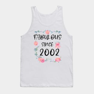 Women 19 Years Old Fabulous Since 2002 Flowers Tank Top